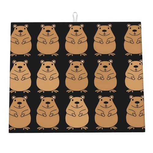 Estera Fregadero Carpincho Pardo Alfombrilla Fregadero Poliéster Alfombra Escurreplatos para Tazas Fregaderos Utensilios 46X61Cm