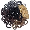 Hair Bands Hair ties for Thick Hair 100PCS Seamless Cotton Simply Ponytail Holders Headband Scrunchies Hair Accessories No Crease Damage (Neutral Colors)