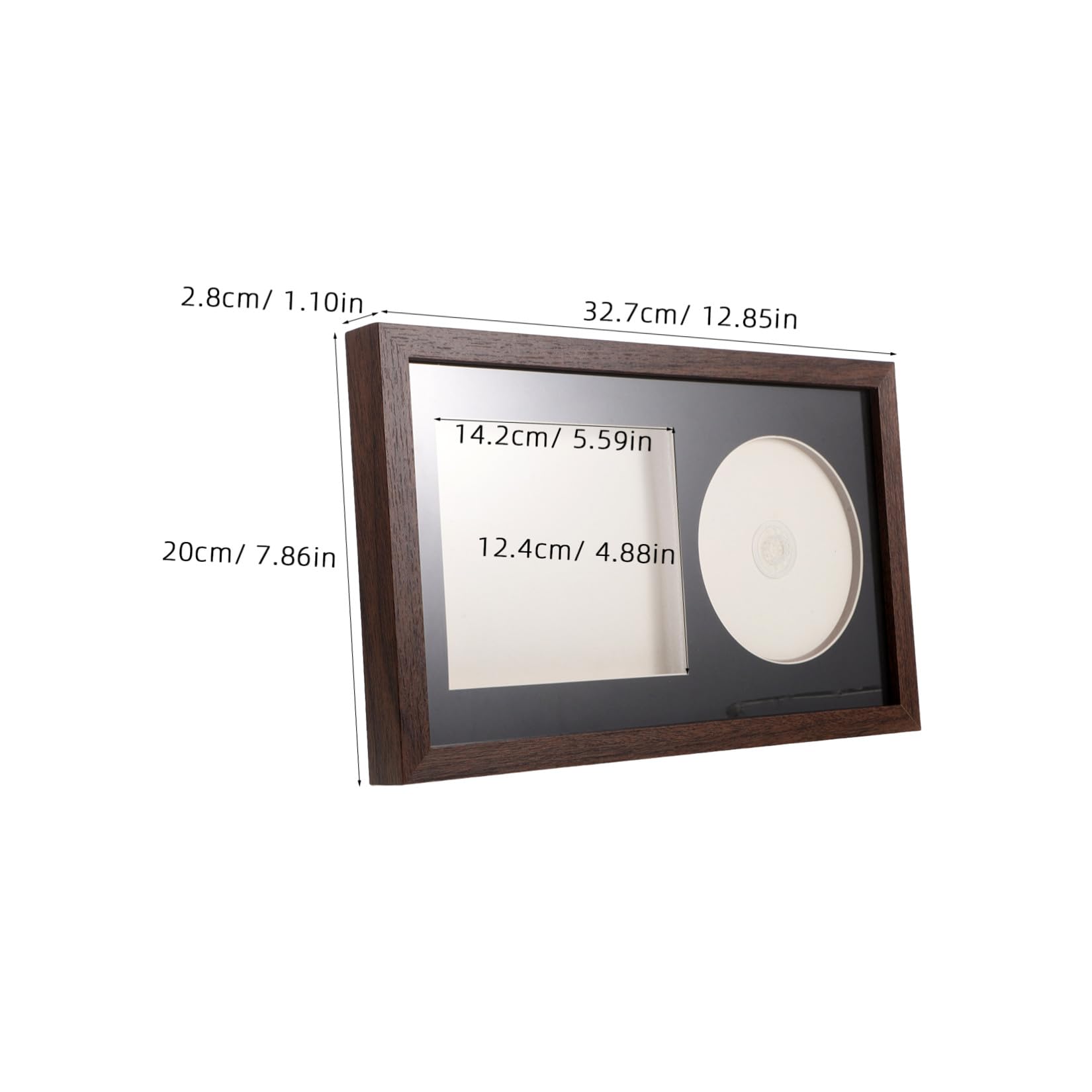 SHINEOFI Cornice per Esposizione Album Musicali e CD in Legno Design 3d Cavo, Supporto Stabile e Posizionamento Flessibile, per Angolo Musica o Soggiorno