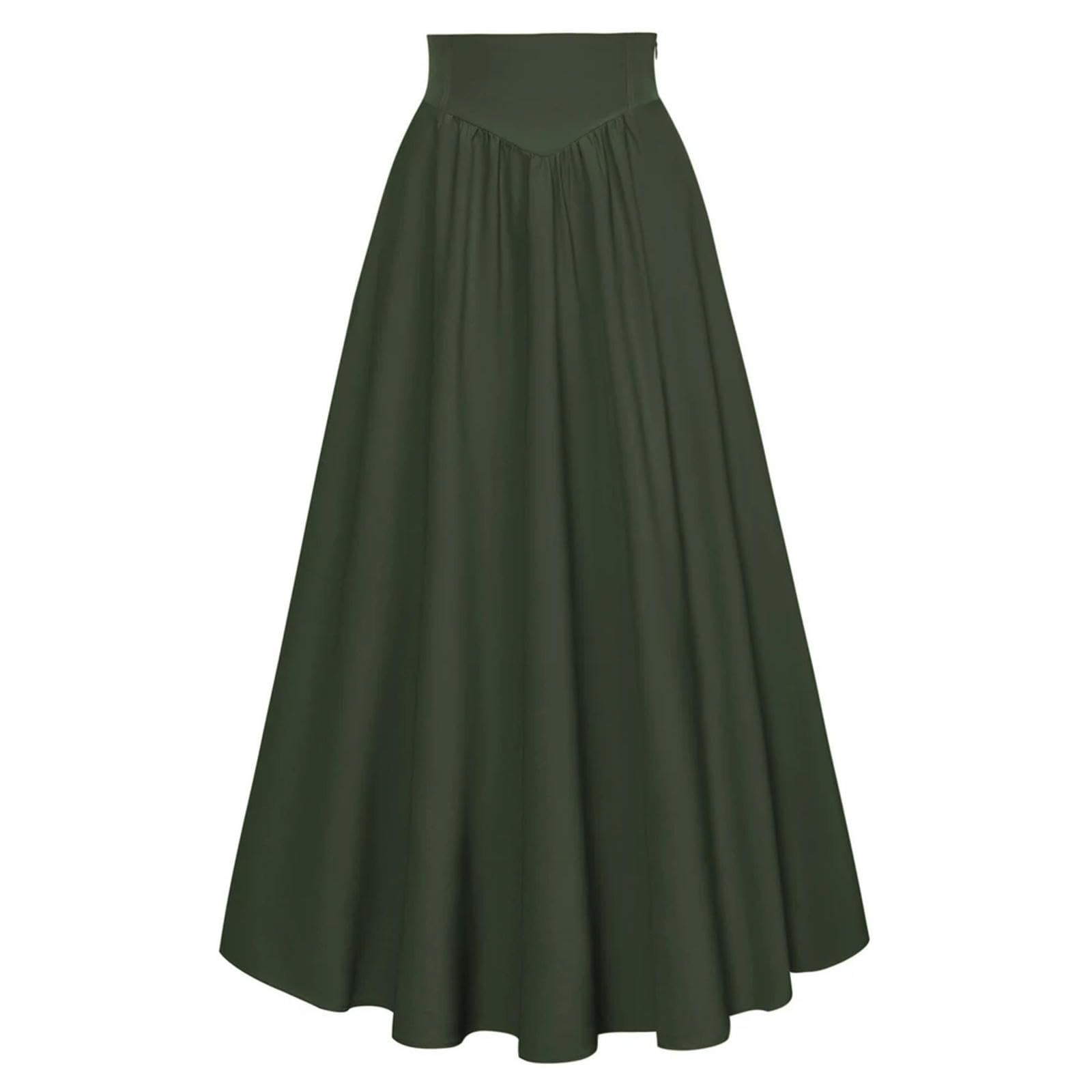 Gonna Lunga Donna Gonna Maxi Gonna Rinascimentale Femminile Elastica Gonna Oscillante in Vita Alta con Gonne Tasche Causali Estivi per Donne-Marrone-XL