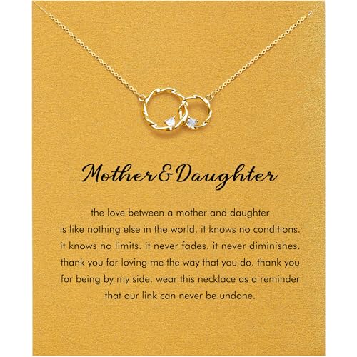 Baydurcan Mother Daughter Necklace Gifts for Mom Birthday Unique Mom and Daughter Necklace (Mother)