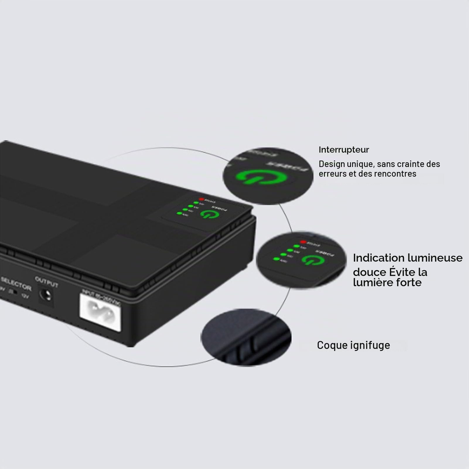 UPS Batterie de Secours 20000mAh avec Protection Contre Les Surcharges Conception Compacte pour Routeurs Modernes Caméras de Sécurité Alimentation sans Interruption (Plug UE)