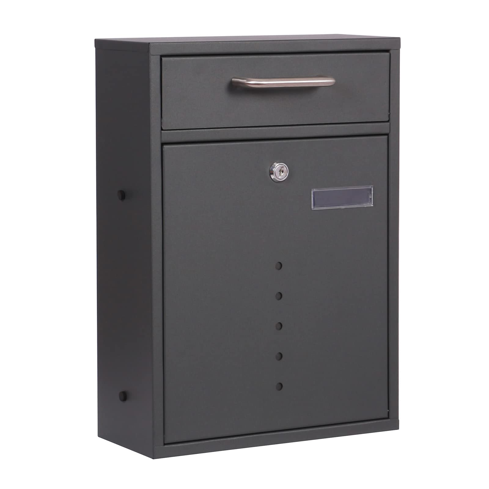 Wall Mounted Letter Box V51 Anthracite Lockable Box Post Mailbox with Windows