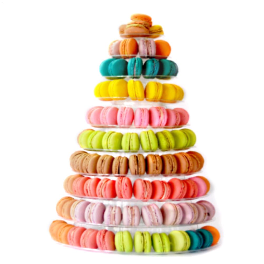 Présentoir à Macaron Transparent à 10 Niveaux - Plateau Rond pour