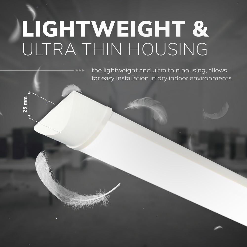 HOFTRONIC - Lot de 8 Réglette LED 60cm 18W Tube intégré 4000K neutre blanc 2520lm Super lumineux 30000h Lampe LED longue portée 600x74x25mm (LxBxH) Lampe de cave éclairage de garage - IP20 intérieur