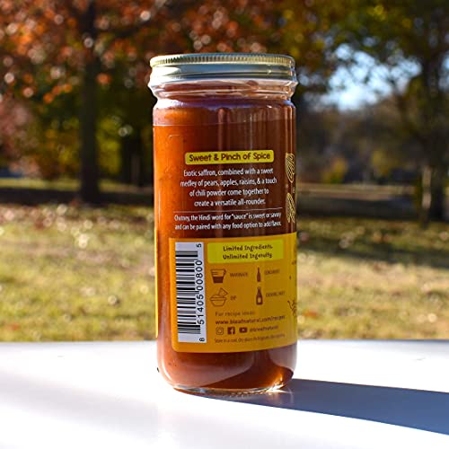 Bleaf Chutney - Saffron Pear (Mild) - 8 Ounces / 226.8 Grams Each | All Natural, Gluten Free, Vegan, Authentic, No Preservatives (Saffron Pear, 4Pk) #TOP2