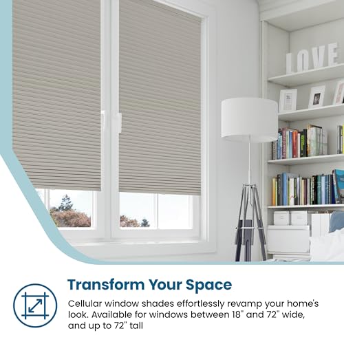 BlindsAvenue Cellular Honeycomb Cordless Shade, 9/16" Single Cell, Blackout, Sticks and Stones, Size: 49" W x 48" H