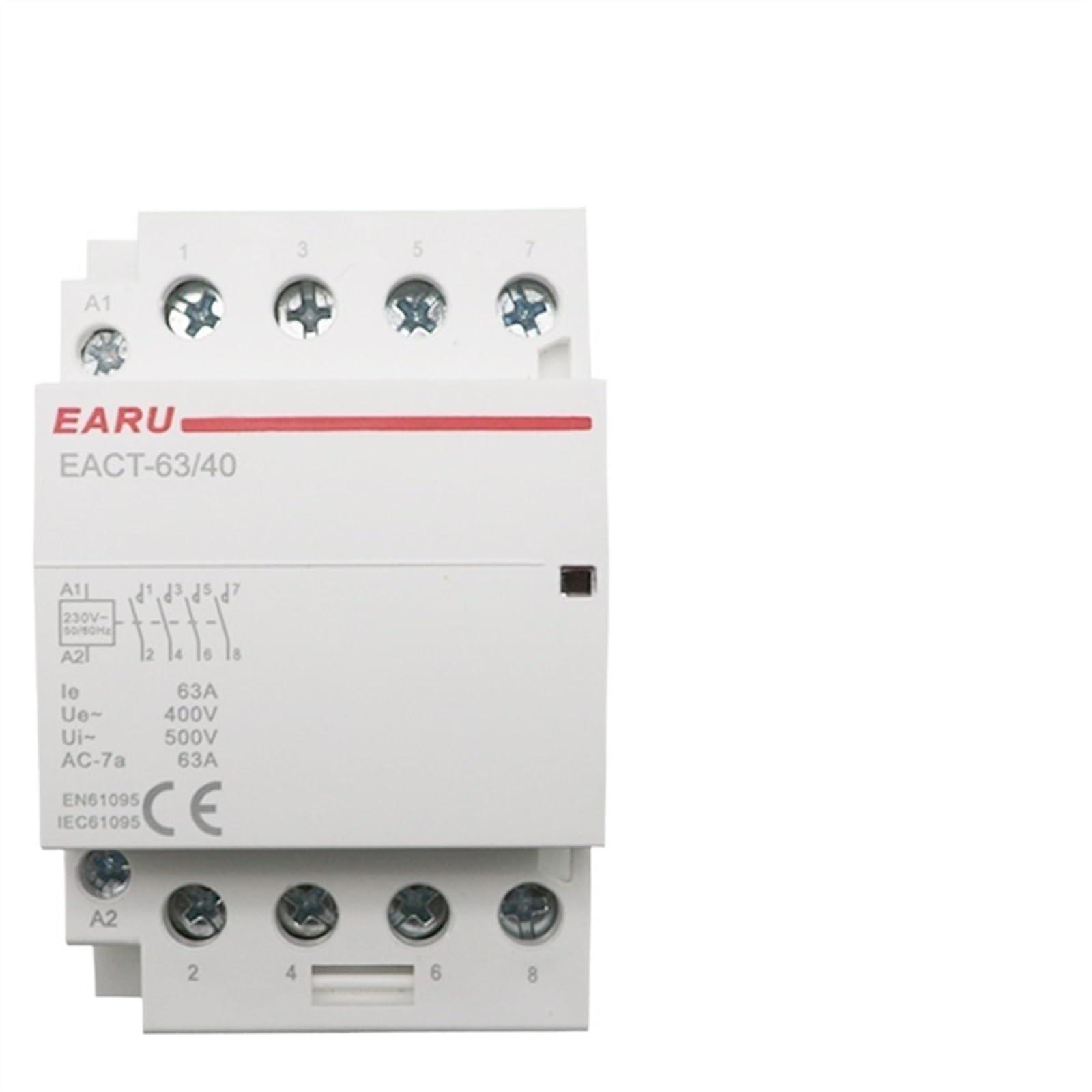 ZHWTISNPE 4P 32-63A AC 110V 220V 50/60Hz Din Rail Household Modular Contactor Switch Controller 4NO 4NC 2NO 2NC(Ac220v,63A-4NO)