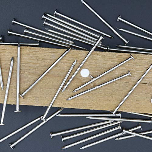 Image of JEGONFRI 70PCS 2-1 /2 inch Nickel Plated Flat Head Nails for Hanging, Wood Nails