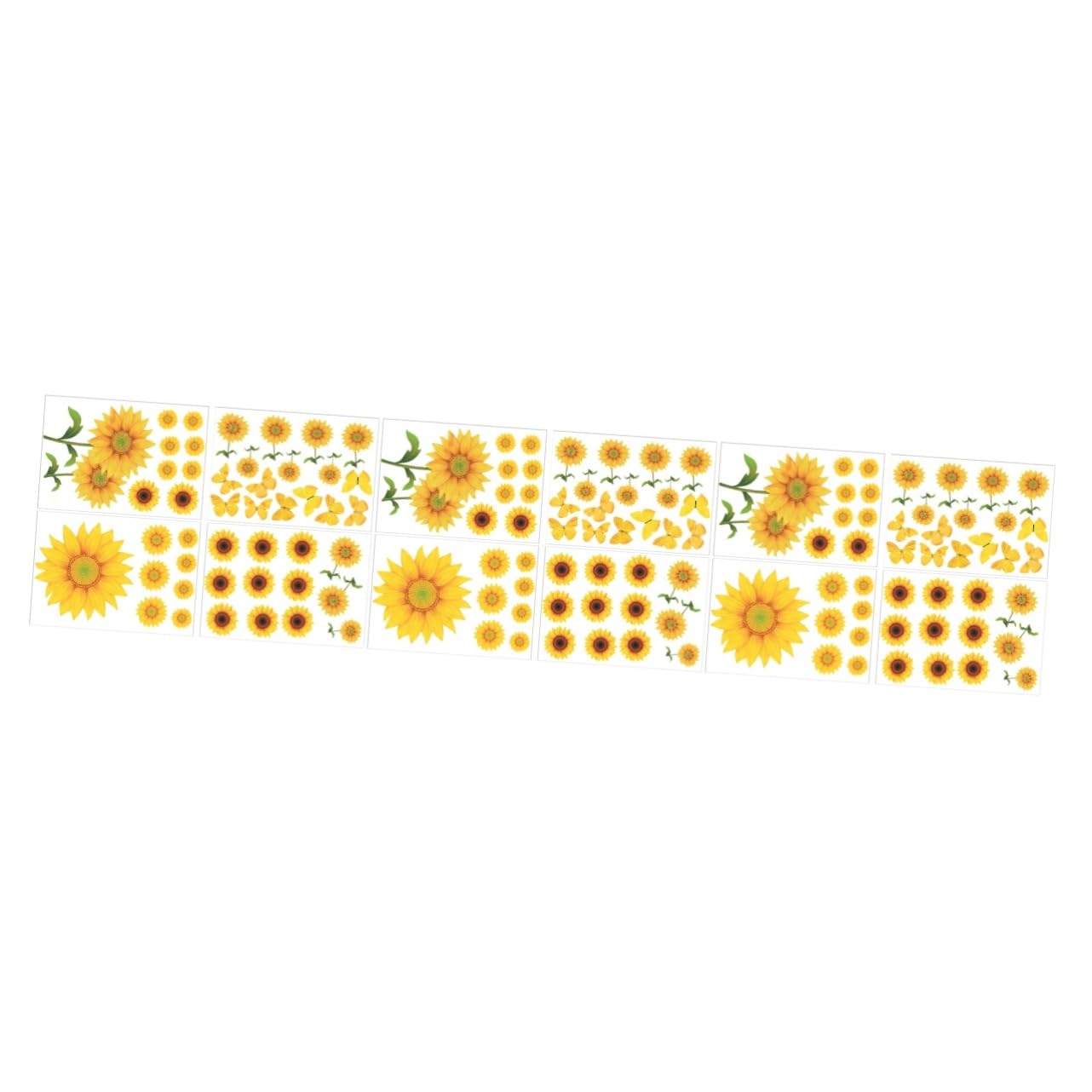 Stickers muraux tournesol NUOBESTY en PVC jaune décoratif pour chambre d'enfant 3 ensembles