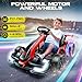 Hikole Electric Go Kart for Kids Age 6-12, 24V Electric Drift Kart Car with Adjustable Seat, Speeds, 8.5MPH, Bright LED Lights, 300W Powerful Motor, 24 Volt Ride on Crazy Cart, Red