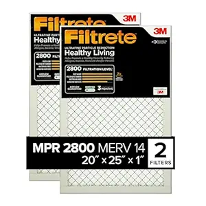 Filtrete Ultrafine Particle Reduction AC Furnace Air Filter, MPR 2800, 20 x 25 x 1-Inches, 2-Pack