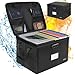 DEEGO Fireproof Document Box Black and Fireproof Document Box with Wheels,Water-Resistant File Organizer Box with Lock for Home Office for Hanging Letter/Legal Folder.