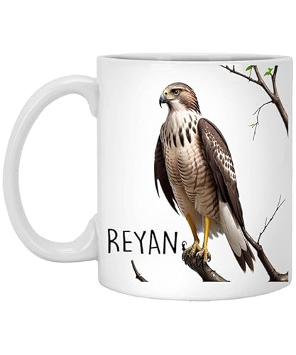 Hawk Name Reyan 11oz White Mug Mug, Hawk Bird Lovers Coffee Mugs, Crow Coffee Mug Oz, Hawk Lovers Gifts Cup Mug Gifts 546836