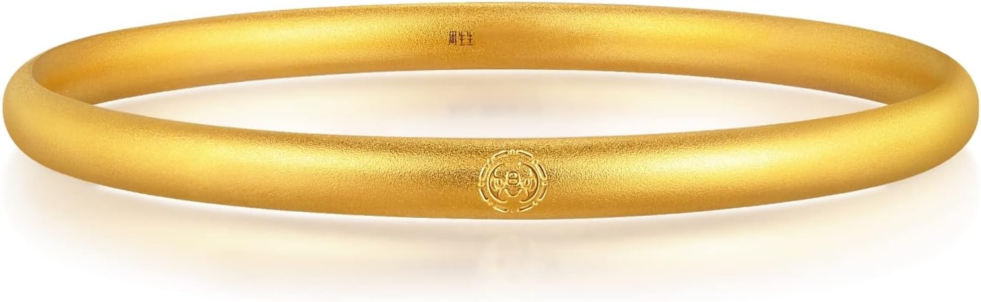 CHOW SANG SANG Cultural Blessings 999.9 24K Solid Gold Price-by-Weight Gold Matte Finished Bangle for Women 91930K