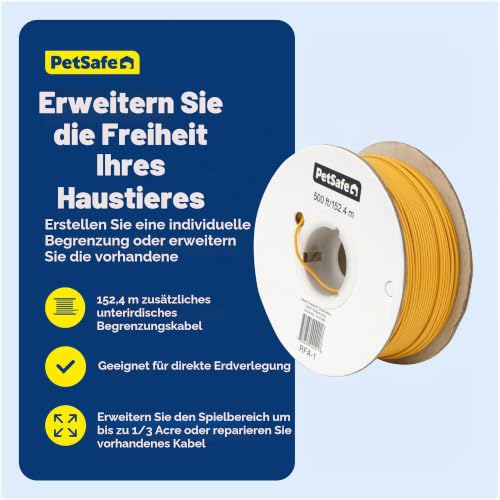 PetSafe Begrenzungsdraht, 152,4 m Spule mit solidem Kern 20-Gauge Kupferdraht, In-Ground Pet Zaundraht, Farben können variieren