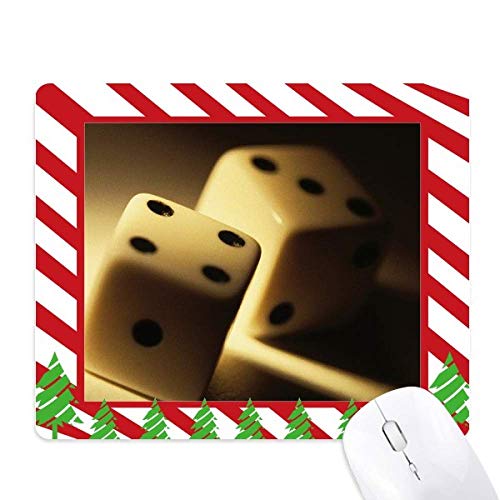 Tapis de souris jeu points photo canne de Noël imprimé 25x20cm