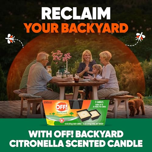 OFF! Backyard Citronella Scented Candle in use