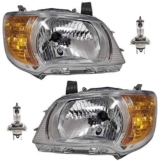 malik auto headlight assembly with maruti suzuki alto k10 with bulb (right & left side) 2010-2014 pair (without adjustable motor)