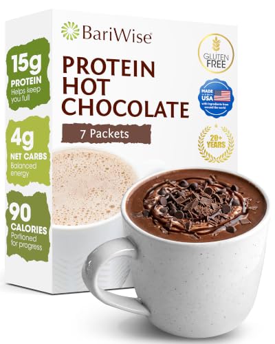 BariWise Protein Hot Chocolate Drink with Casein Protein – 7 ct (Chocolate)