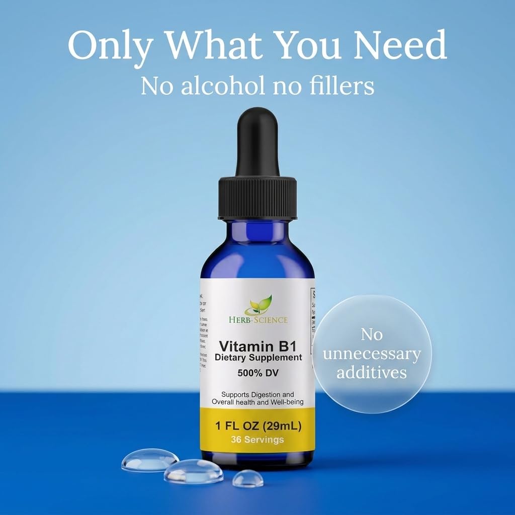 Vitamin B1 Liquid Drops, Thiamine, Alcohol-Free, 1 Oz — Amazon image 4