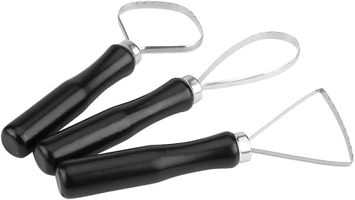 Hilitand Herramienta de cerámica grande del lazo de cerámica de las herramientas de escultura de la arcilla de 3pcs con el alambre plano de acero