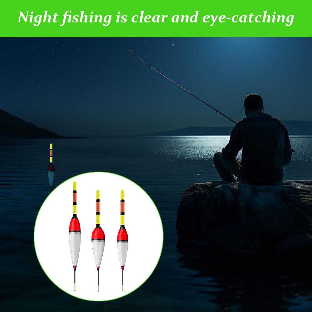 Juego de 3 poses de pesca LED, 6 g/8 g/9 g, con sensor de gravedad y base de metal