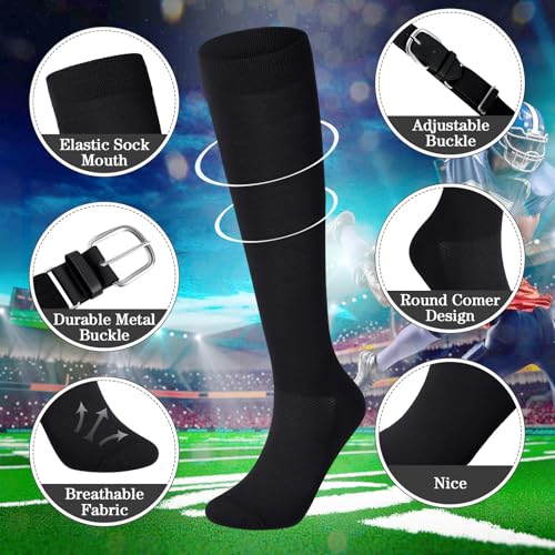 Image of Haysandy Baseball or Softball Sock and Belt Combo Set 5 Football Baseball Socks with Softball Belt for Kids Youth Boys