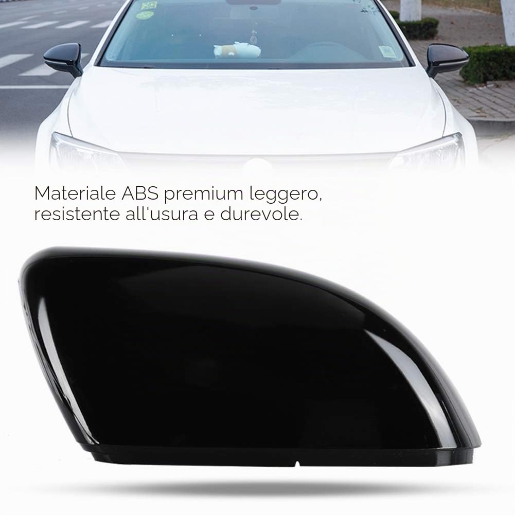 Alloggiamento specchietto auto, copertura guscio alloggiamento specchietto destro auto nero compatibile con GOLF 6 2009-2012