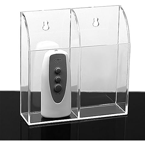 MyJell Acrylic TV Remote Control Holder Wall Mount Storage Box Media Organizer Rack Cover