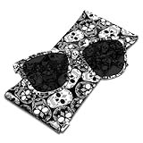 Miwasion Classic Polarized Square Sunglasses for Trendy Cute Women with UV Protection,Classic Sunglasses for Woman, Men and Girls(Balck-Skull)