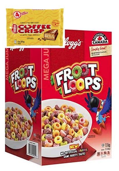 Cereal Mega Jumbo Made in Canada with 4 The Famous Canadian Coffee Crisps (Shipped from Canada)
