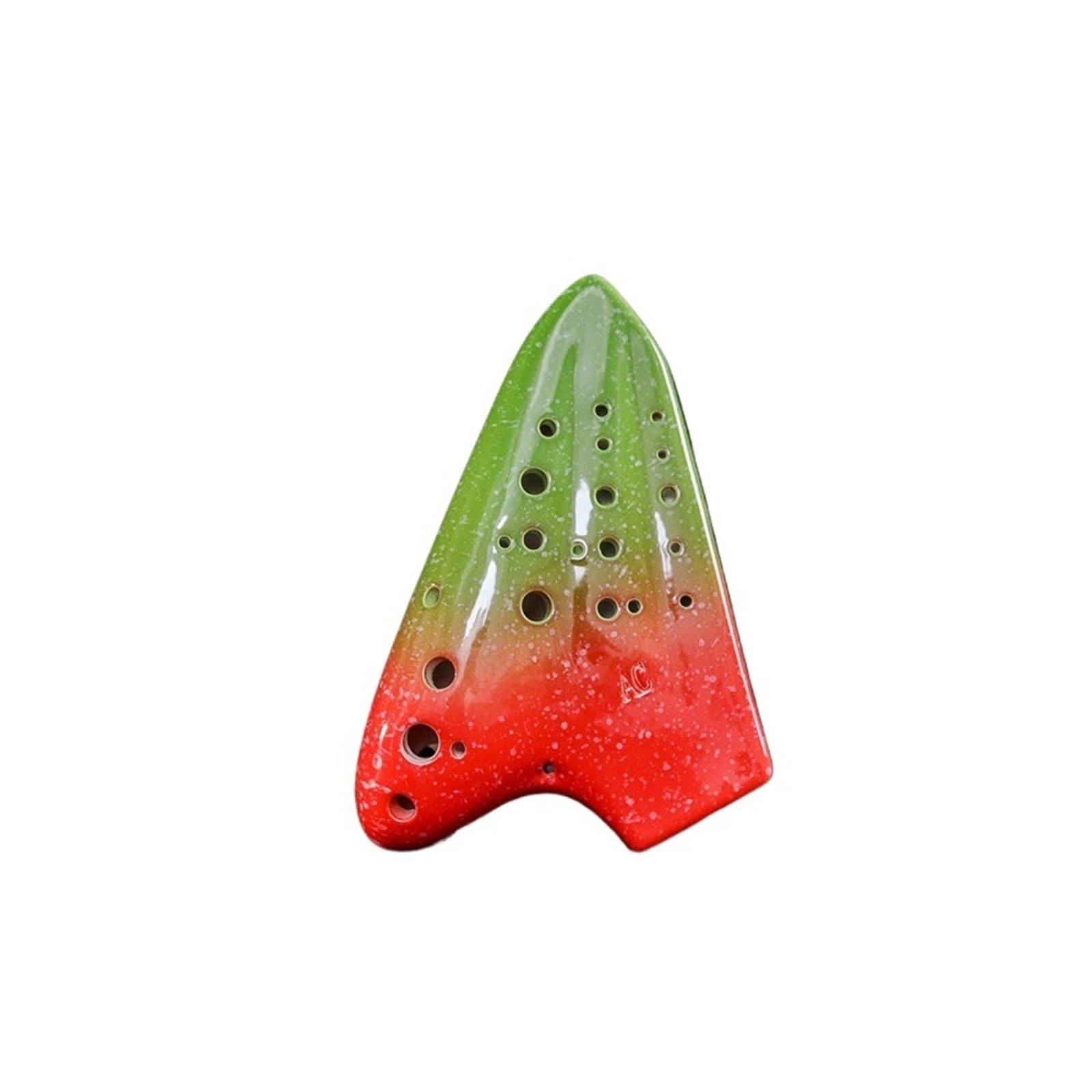 Ocarina A Tre Canne Colorata Strumento A Fiato Professionale Per Principianti Tonalità AC(Red green)