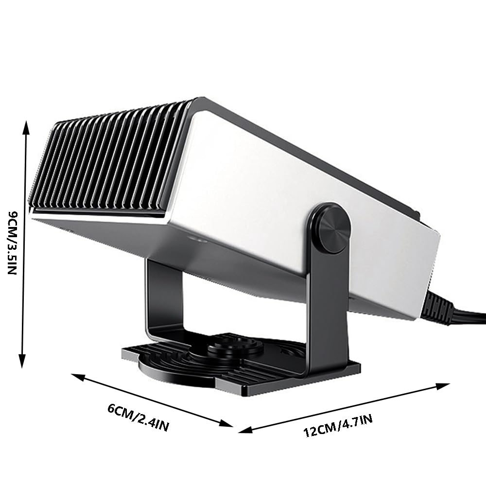 Riloer Chauffage de Voiture pour Camping-Car 12 V 300 W, Portable, Chauffage et Refroidissement Rapides pour l'hiver, dégivreur, Prise Allume-Cigare, Compatible avec Les véhicules 12 V CC