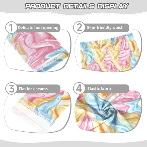 Ice Cream Colored Food Girls Casual Leggings for Kids Printed Long Pant Bottoms Stretch and Soft3