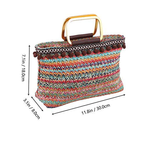 BESPORTBLE Fashionable Large-capacity Woven Straw Handbag for Portable Storage Versatile Tote for Outings Lightweight and Design for Organizing Essentials2
