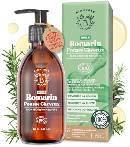 BIONOBLE Huile de Romarin pour Cheveux Bio - Favorise...