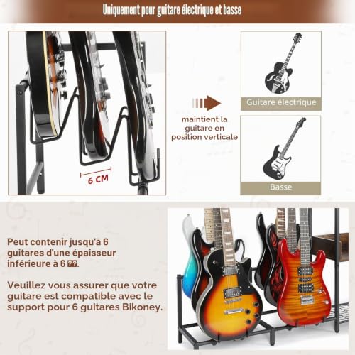 Stand guitare réglable au sol Bikoney pour protéger vos instruments du basculement - 4