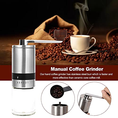 POHOVE Manuelle Kaffeemühle Einstellbare Grobheit Keramikmühle Handkaffeemühle mit 6 präzisen Einstellungsstufen für… – Bild 5