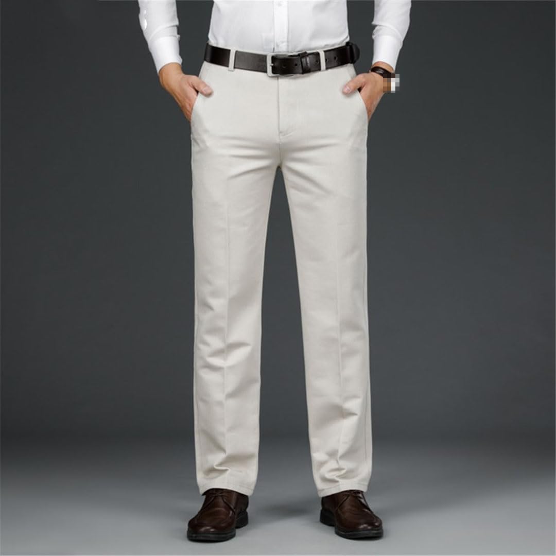 Vogrtcc Pantaloni da Uomo d'Affari Elastici Casual Dritti Taglie Forti
