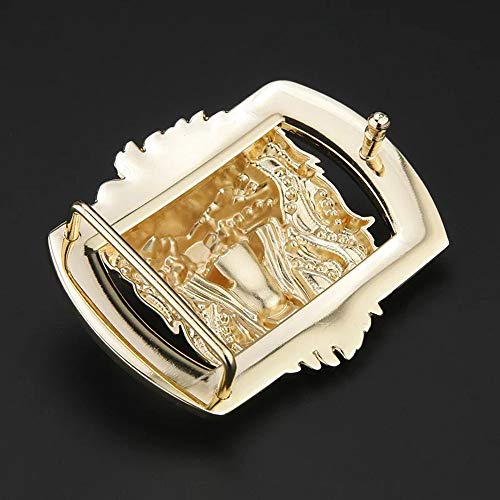 Cinturón de Cuero for Hombre Correa Cocodrilo Hebilla Diamante León 38 mm Silver 32 36 8