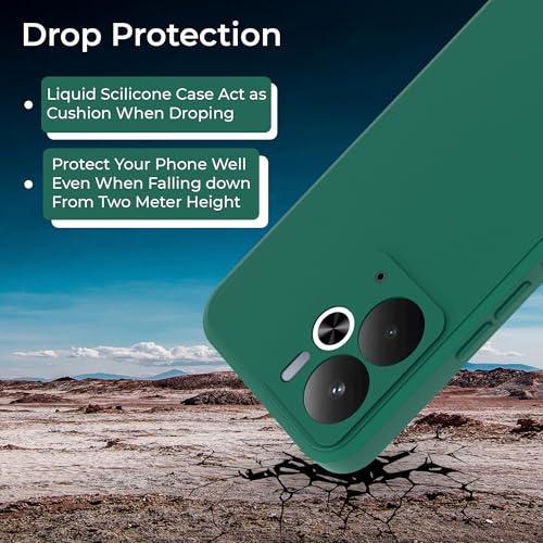 Image of A rtistque Back Cover Case for Realme 14T 5G with Camera Protection | Shockproof TPU|Stylish Protective Design|Slim Fit|Ultra Matte| Back Cover - Green