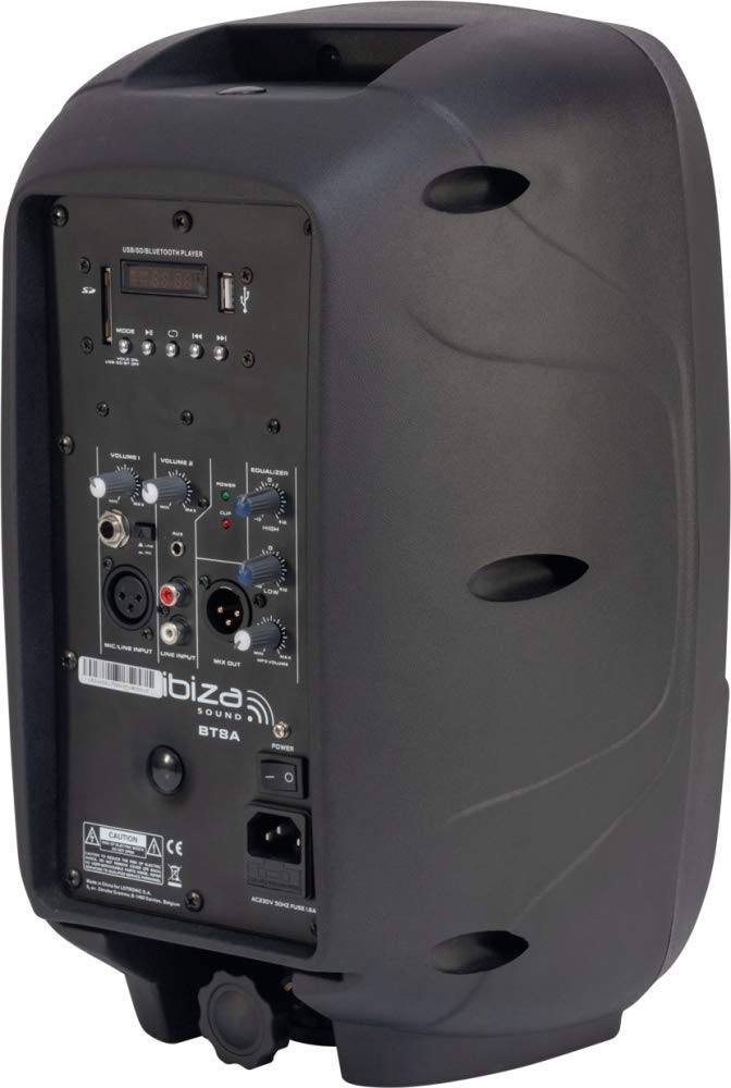 Ibiza BT8A Enceinte active avec USB/Bluetooth 150 W 8"