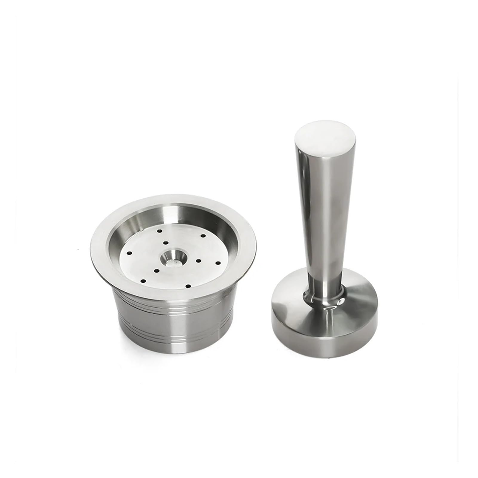 Compatible Con K-fee, Compatible Con Starbucks Verismo, Compatible Con Cápsulas De Espresso ALDI, Cápsulas De Café Rellenables En Cápsulas Reutilizables De Acero Inoxidable.(1PCS Pod and 1PCS Tamper)