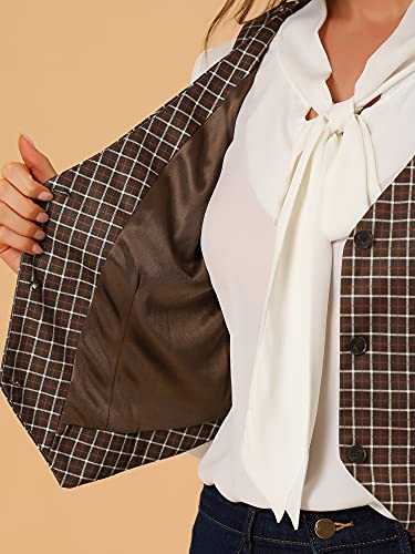 Allegra K Women's Waistcoat Steampunk Dressy Sleeveless Jacket Versatile Racerback Suit Vests X-Large Brown #TOP5