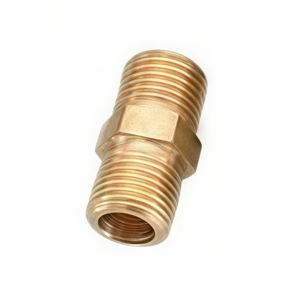 Threaded Metal Adapter Hexagonal Brass Connector for Pipe Quick Coupling, Copper Tube Fitting Industrial 1pc(1/4inch)