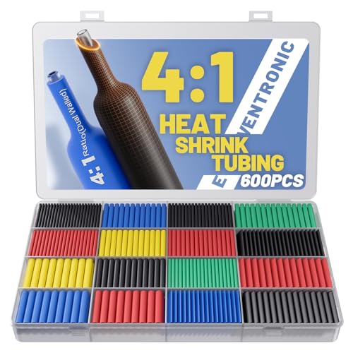 600 Pcs Heat Shrink Tubing Kit - 4:1 Ratio Adhesive Lined, Wire Shrink Wrap Tubing, Marine Grade...