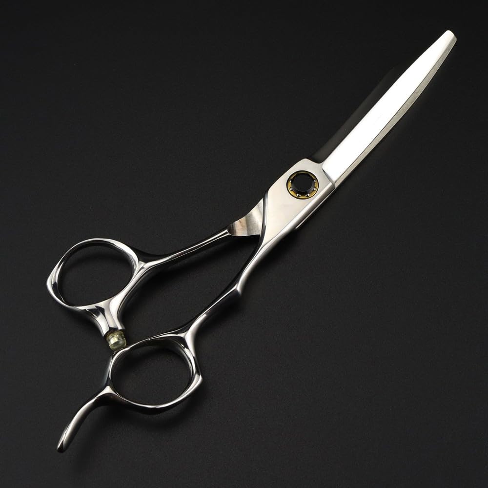 Hair Cutting Scissors, 6 inch Professional Japan 440c Steel Black Bearing Cut Hair Scissors Haircut Thinning Barber Cutting Shears Hairdresser Scissors (Cutting Scissor)