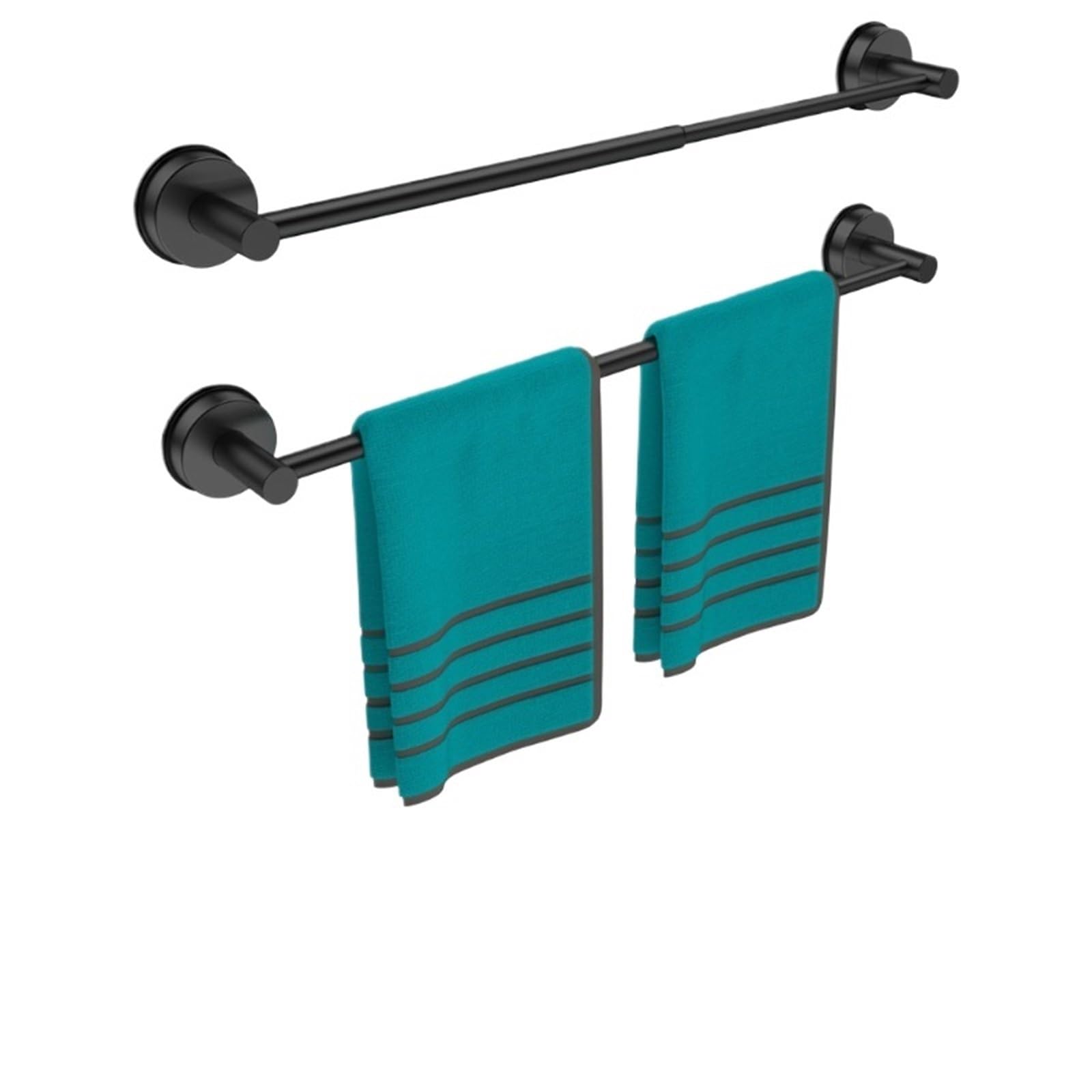Toallero Telescópico Baño Barra Ajustable Acero | Inoxidable Colgar Toallas Organizar Ropa,Barra Pared para Baño Cocina(Negro)