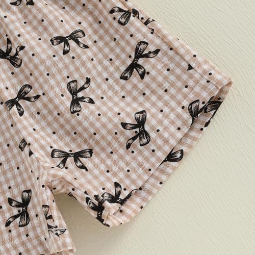 Image of Thorn Tree Toddler Girl Clothes Summer Ruffle Hem Sleeveless Stretchy Top Casual Shorts Cotton Line Outfits